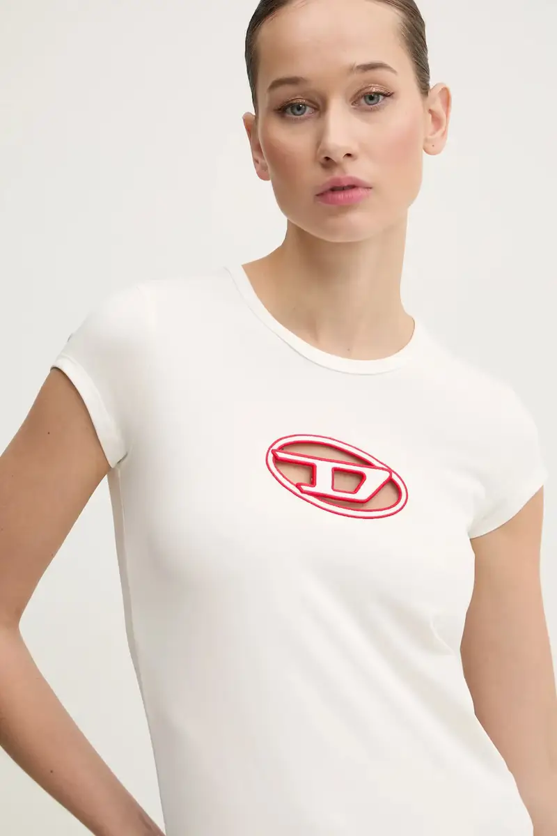 Diesel T-shirt Donna Beige 3569117 miniatura 4