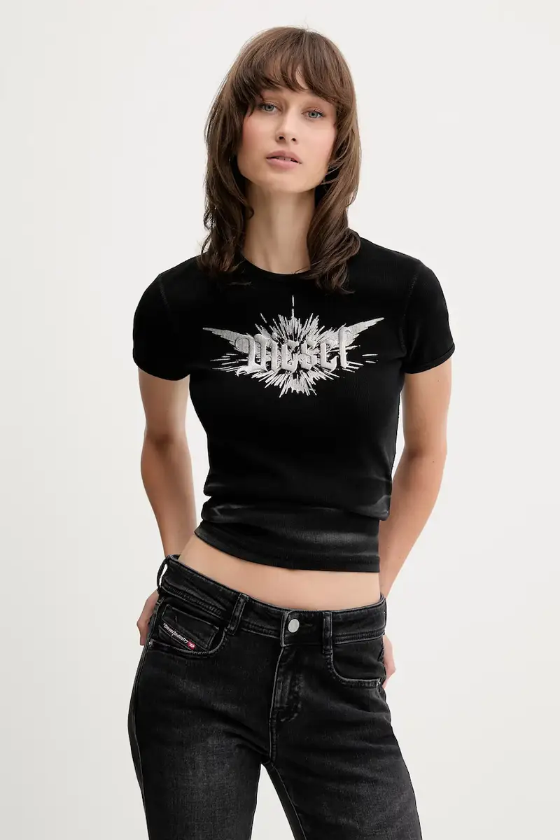 Diesel T-shirt Donna Nero 3275450