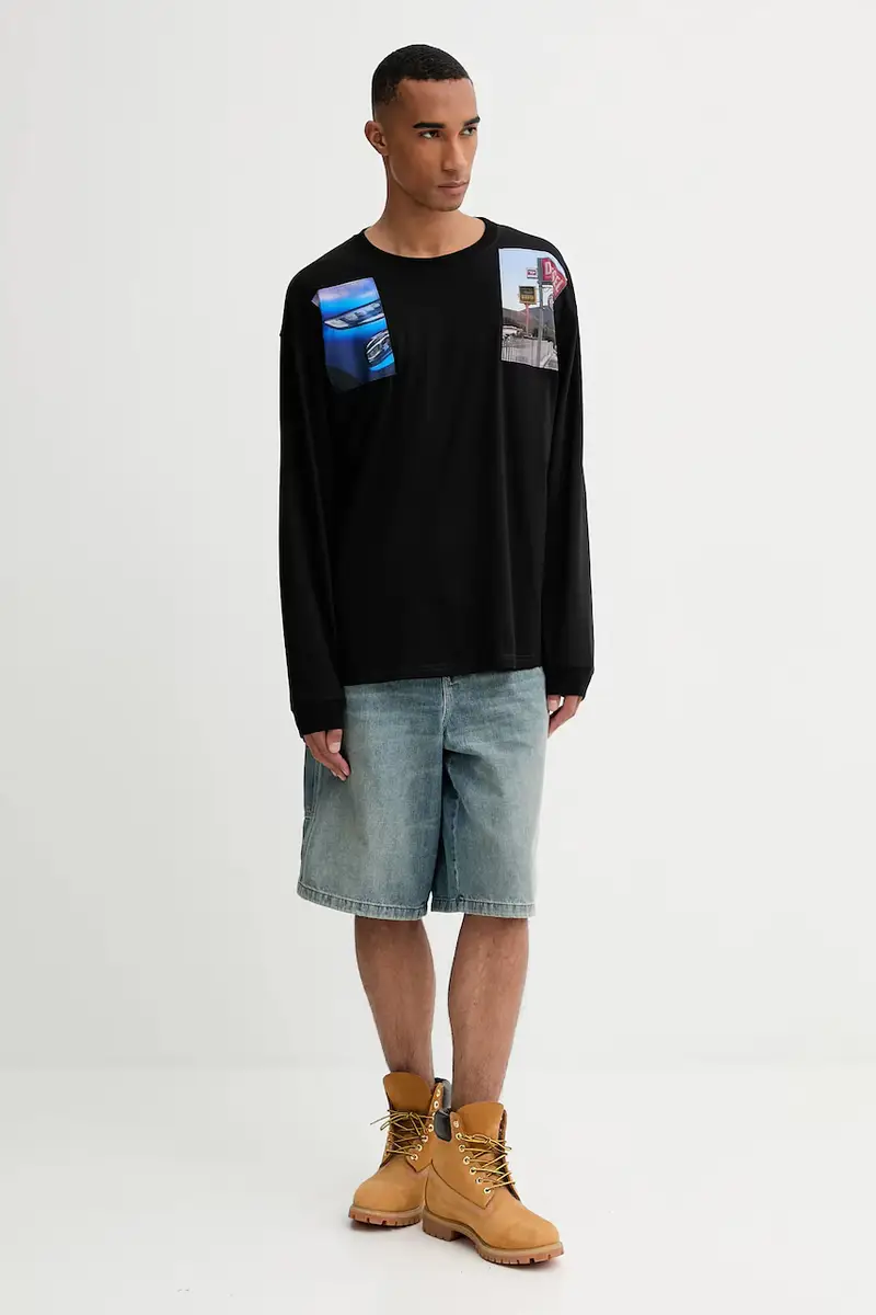 top a maniche lunghe in cotone T-BOXT-LS-T5 colore nero con applicazione A19468.0PLAT miniatura 2