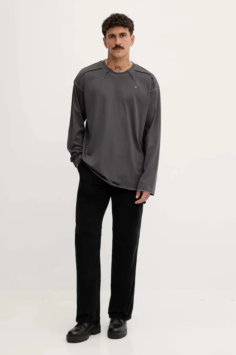 top a maniche lunghe in cotone T-CRAHOR-BOXT-LS-T1 colore grigio A19464.0NIAX miniatura 2