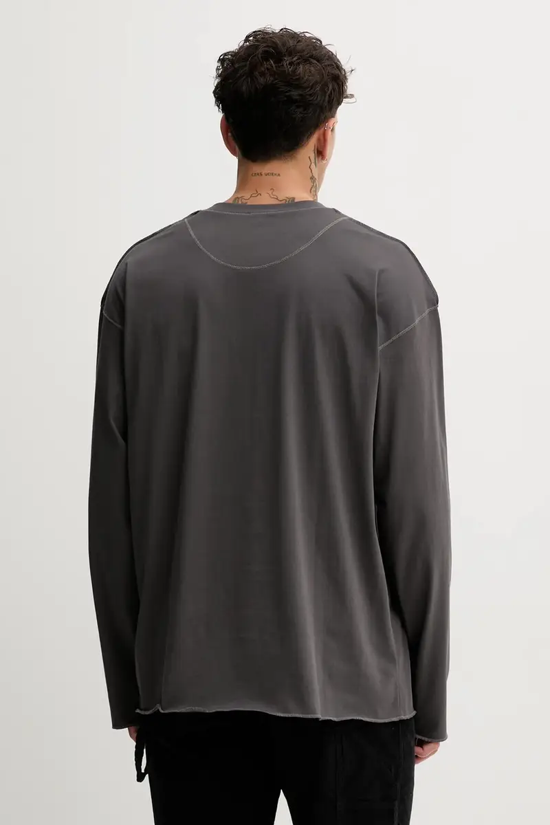 top a maniche lunghe in cotone T-CRAHOR-BOXT-LS-T1 colore grigio A19464.0NIAX miniatura 3