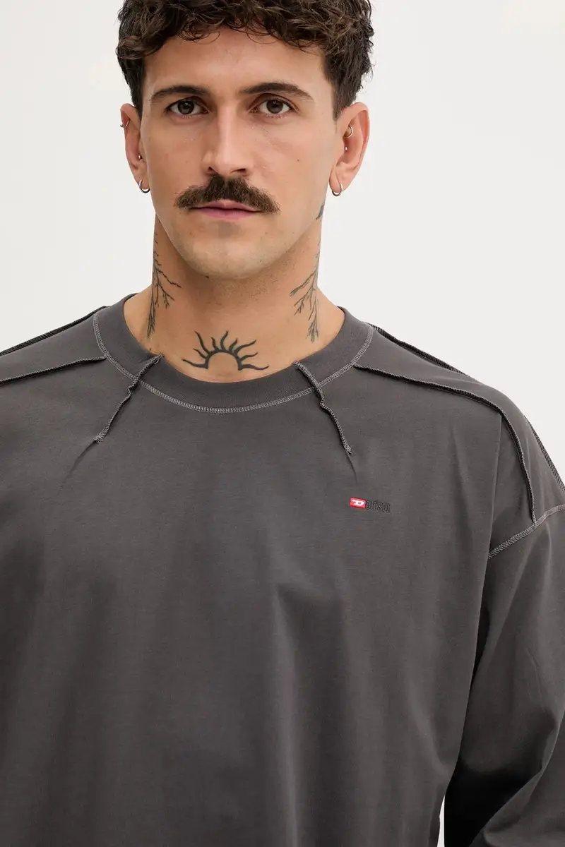 top a maniche lunghe in cotone T-CRAHOR-BOXT-LS-T1 colore grigio A19464.0NIAX miniatura 4