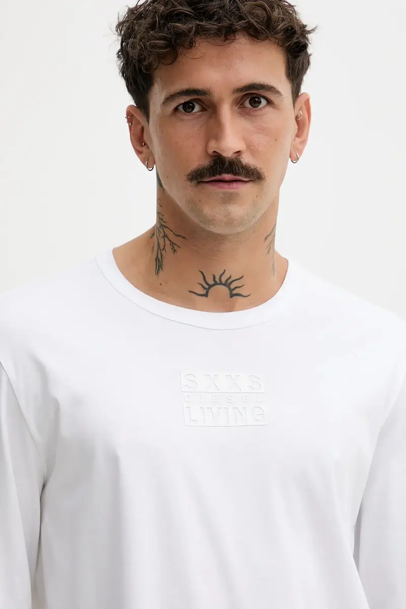 top a maniche lunghe in cotone T-MADJUST-LS-T1 colore bianco A18723.0PJBG miniatura 4