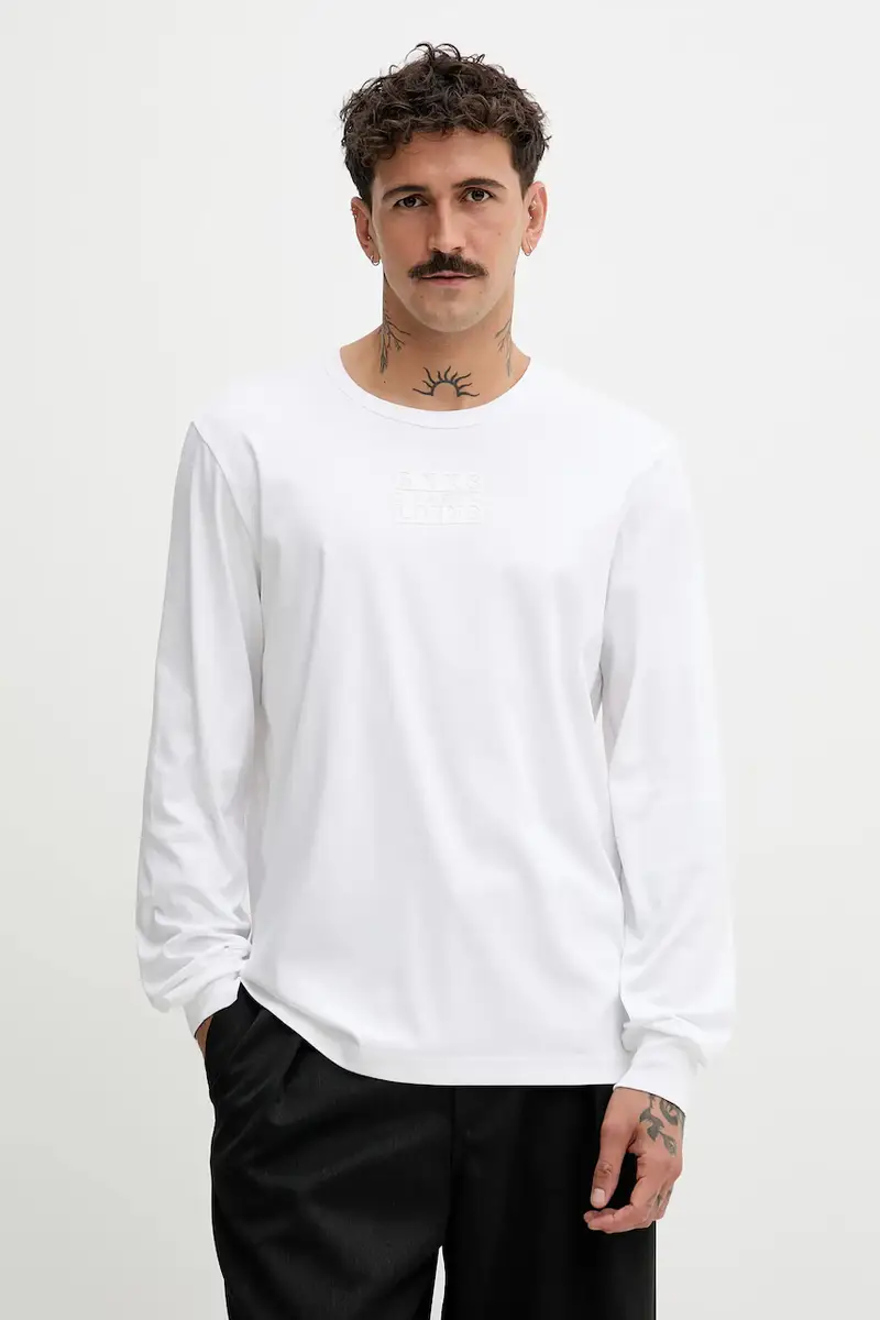 top a maniche lunghe in cotone T-MADJUST-LS-T1 colore bianco A18723.0PJBG