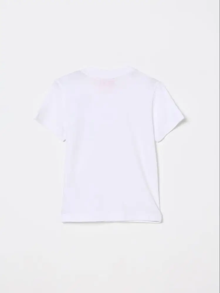 tshirt bianca neonato logo a contrasto miniatura 2