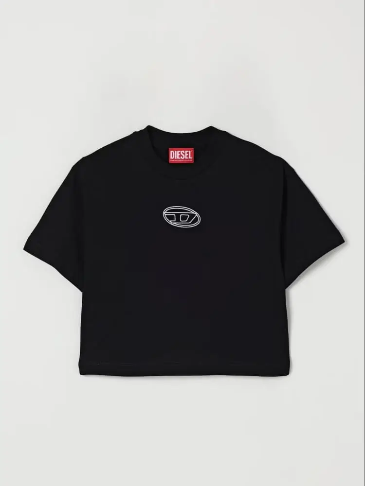 tshirt nera bambina mini logo