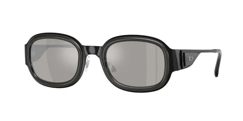 Unisex DIESEL DL1020 10026G Occhiali da sole Metallo Nero Nero Squadrata Normale