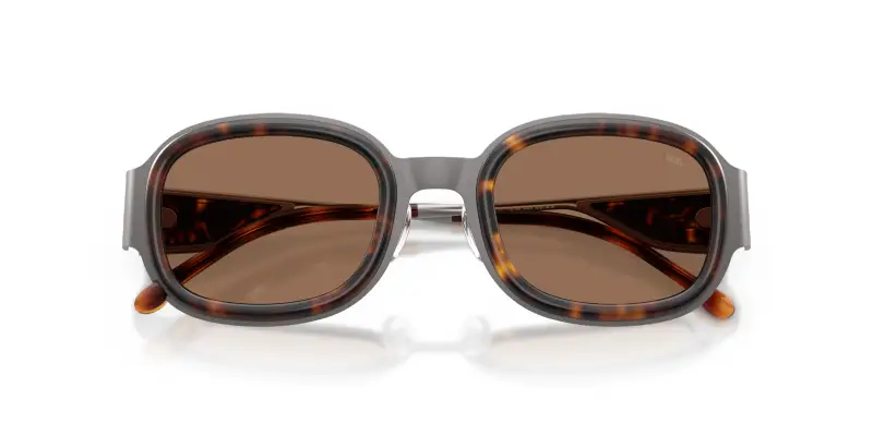 Unisex DIESEL DL1020 104373 Occhiali da sole Metallo Grigio Marrone Squadrata Normale miniatura 2