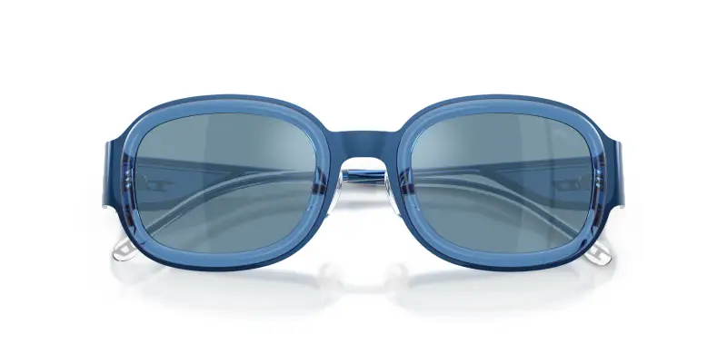 Unisex DIESEL DL1020 10441U Occhiali da sole Metallo Blu Blu Squadrata Normale miniatura 2