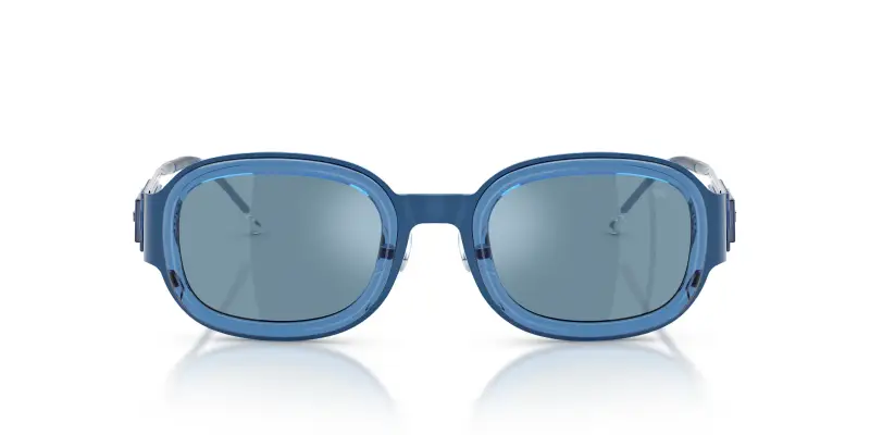 Unisex DIESEL DL1020 10441U Occhiali da sole Metallo Blu Blu Squadrata Normale miniatura 3