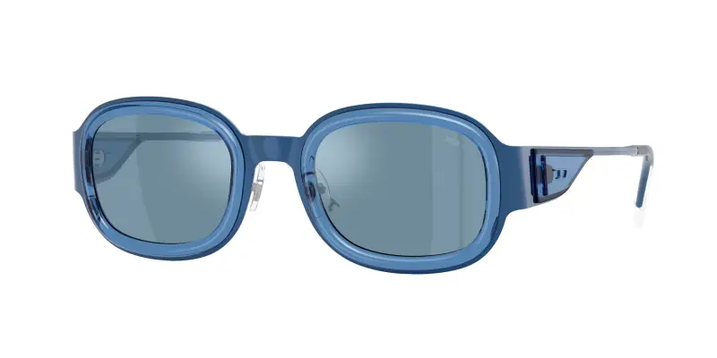 Unisex DIESEL DL1020 10441U Occhiali da sole Metallo Blu Blu Squadrata Normale