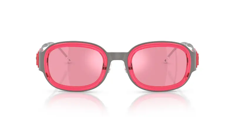 Unisex DIESEL DL1020 104530 Occhiali da sole Metallo Grigio Rosa Squadrata Normale miniatura 3