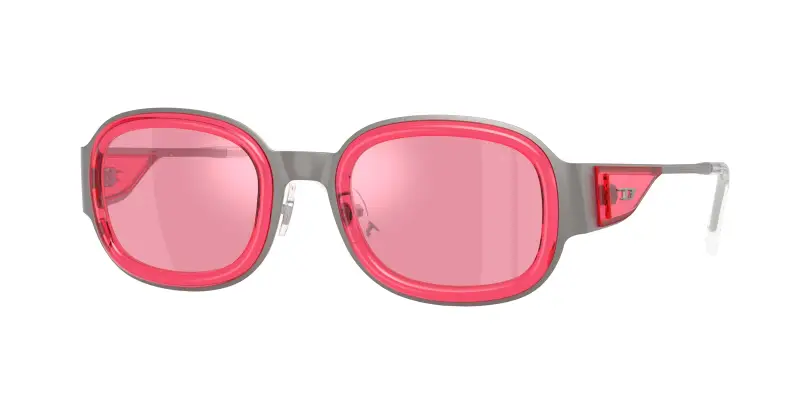 Unisex DIESEL DL1020 104530 Occhiali da sole Metallo Grigio Rosa Squadrata Normale