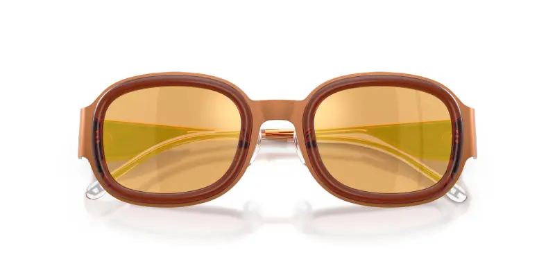 Unisex DIESEL DL1020 10467J Occhiali da sole Metallo Arancione Arancione Squadrata Normale miniatura 2