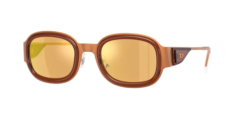 Unisex DIESEL DL1020 10467J Occhiali da sole Metallo Arancione Arancione Squadrata Normale