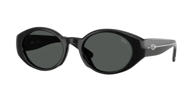 Unisex DIESEL DL2008U 200187 Occhiali da sole Acetato Nero Nero Rotonda Normale