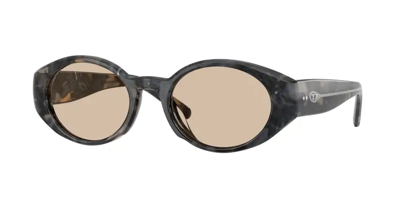 Unisex DIESEL DL2008U 204193 Occhiali da sole Acetato Grigio Marrone Rotonda Normale