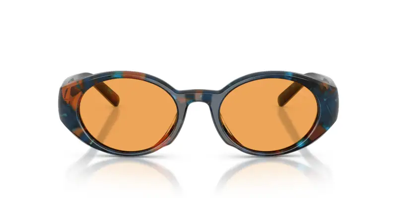 Unisex DIESEL DL2008U 2043/7 Occhiali da sole Acetato Blu Arancione Rotonda Normale miniatura 3