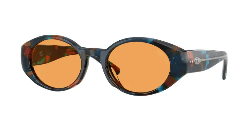 Unisex DIESEL DL2008U 2043/7 Occhiali da sole Acetato Blu Arancione Rotonda Normale
