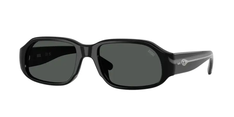 Unisex DIESEL DL2009U 200187 Occhiali da sole Acetato Nero Nero Squadrata Normale