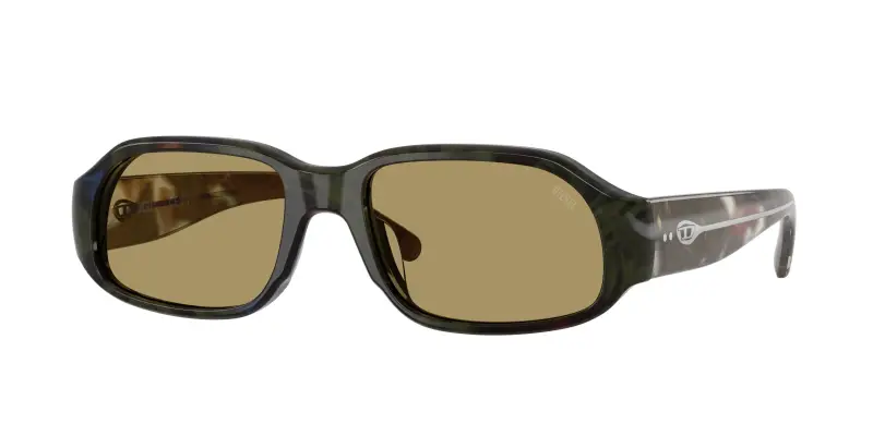 Unisex DIESEL DL2009U 2042/2 Occhiali da sole Acetato Verde Verde Squadrata Normale
