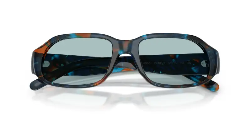 Unisex DIESEL DL2009U 204372 Occhiali da sole Acetato Blu Blu Squadrata Normale miniatura 2