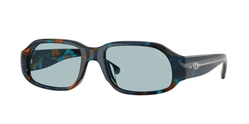 Unisex DIESEL DL2009U 204372 Occhiali da sole Acetato Blu Blu Squadrata Normale