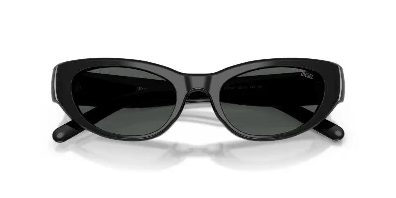 Unisex DIESEL DL2010U 200187 Occhiali da sole Acetato Nero Nero Cat Eye Normale miniatura 2