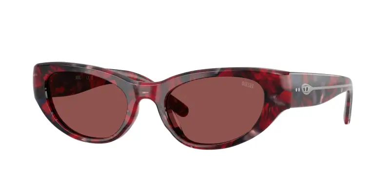 Unisex DIESEL DL2010U 204075 Occhiali da sole Acetato Tartaruga Viola Cat Eye Normale