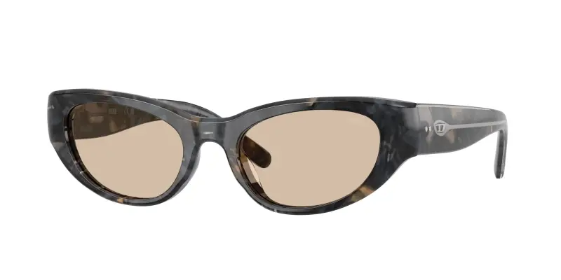 Unisex DIESEL DL2010U 204193 Occhiali da sole Acetato Grigio Marrone Cat Eye Normale