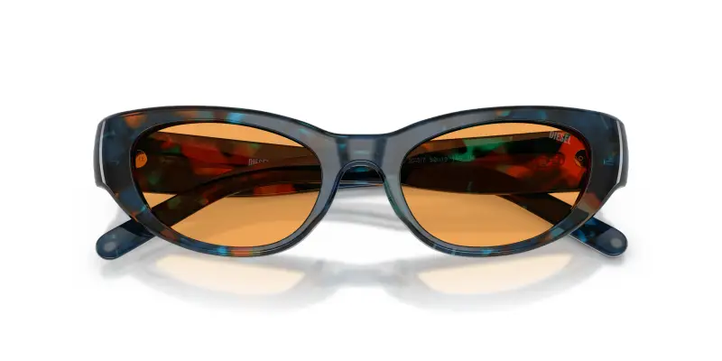 Unisex DIESEL DL2010U 2043/7 Occhiali da sole Acetato Blu Arancione Cat Eye Normale miniatura 2