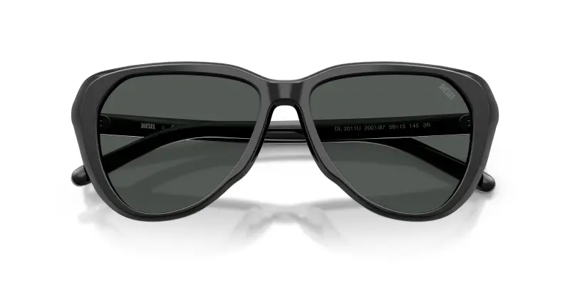 Unisex DIESEL DL2011U 200187 Occhiali da sole Acetato Nero Nero Pilot Normale miniatura 2