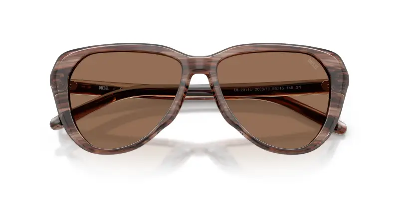 Unisex DIESEL DL2011U 203673 Occhiali da sole Acetato Marrone Marrone Pilot Normale miniatura 2