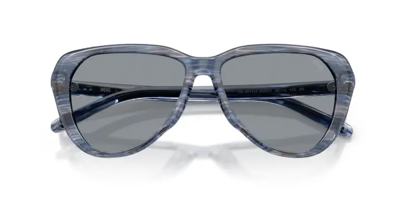 Unisex DIESEL DL2011U 2037/1 Occhiali da sole Acetato Blu Grigio Pilot Normale miniatura 2
