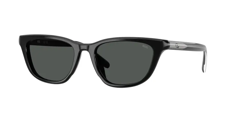 Unisex DIESEL DL2012U 200187 Occhiali da sole Acetato Nero Nero Cat Eye Normale