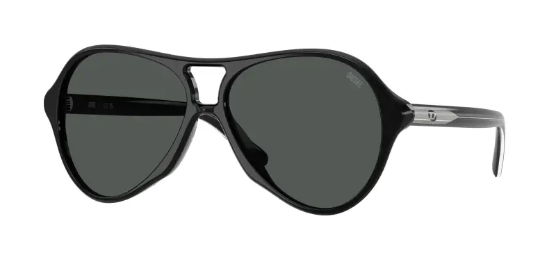 Unisex DIESEL DL2013U 200187 Occhiali da sole Acetato Nero Nero Pilot Normale
