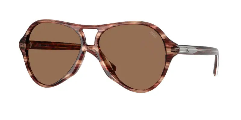 Unisex DIESEL DL2013U 203673 Occhiali da sole Acetato Marrone Marrone Pilot Normale