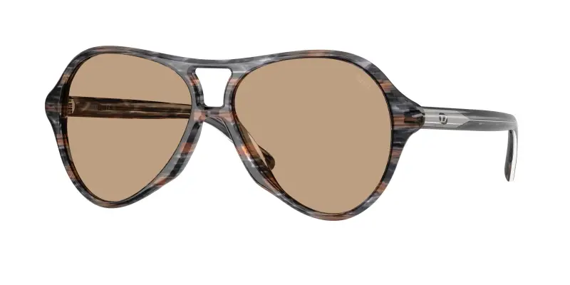 Unisex DIESEL DL2013U 203963 Occhiali da sole Acetato Grigio Marrone Pilot Normale