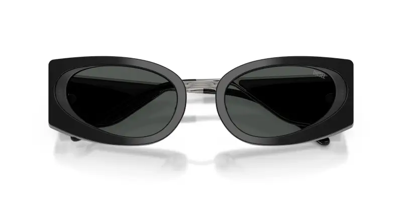 Unisex DIESEL DL2014U 204487 Occhiali da sole Acetato Nero Grigio Cat Eye Normale miniatura 2