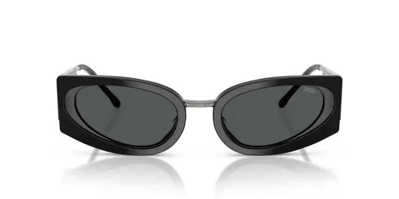 Unisex DIESEL DL2014U 204487 Occhiali da sole Acetato Nero Grigio Cat Eye Normale miniatura 3