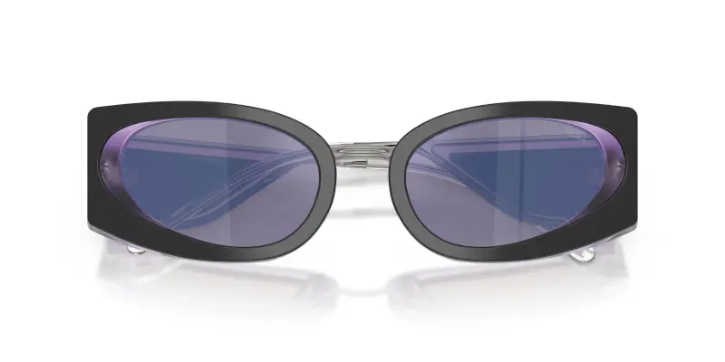 Unisex DIESEL DL2014U 20452S Occhiali da sole Acetato Nero Viola Cat Eye Specchiate miniatura 2