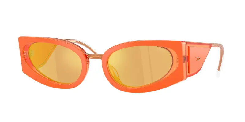 Unisex DIESEL DL2014U 20477J Occhiali da sole Acetato Arancione Arancione Cat Eye Normale