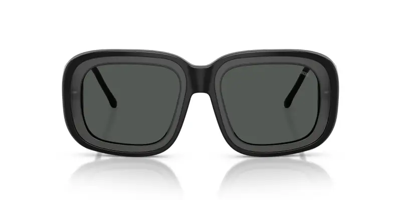 Unisex DIESEL DL2015U 204487 Occhiali da sole Acetato Nero Grigio Squadrata Normale miniatura 3