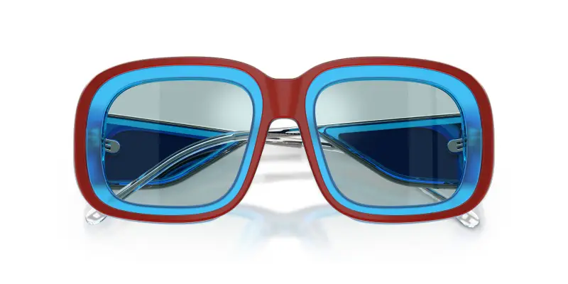 Unisex DIESEL DL2015U 20487C Occhiali da sole Acetato Marrone Azzurro Squadrata Specchiate miniatura 2