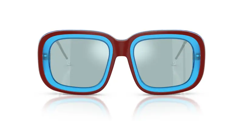 Unisex DIESEL DL2015U 20487C Occhiali da sole Acetato Marrone Azzurro Squadrata Specchiate miniatura 3