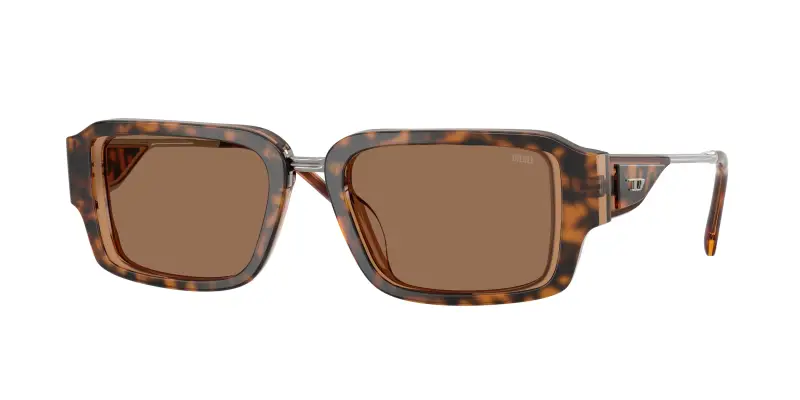 Unisex DIESEL DL2016U 205073 Occhiali da sole Acetato Tartaruga Marrone Squadrata Normale