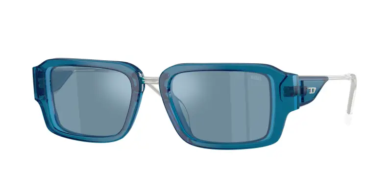 Unisex DIESEL DL2016U 20511U Occhiali da sole Acetato Blu Azzurro Squadrata Specchiate