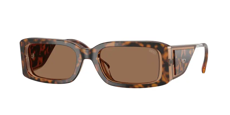 Unisex DIESEL DL2017U 205073 Occhiali da sole Acetato Tartaruga Marrone Squadrata Normale