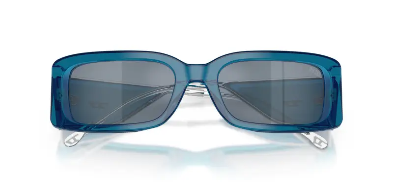 Unisex DIESEL DL2017U 20511U Occhiali da sole Acetato Blu Azzurro Squadrata Specchiate miniatura 2