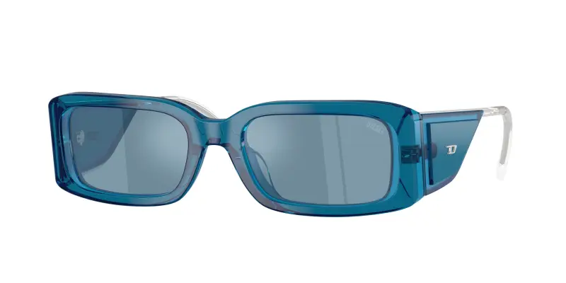 Unisex DIESEL DL2017U 20511U Occhiali da sole Acetato Blu Azzurro Squadrata Specchiate